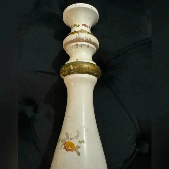 VTG Cottagecore Wood Pepper Grinder Patina Handpainted Country Cottagecore 90’s - Picture 11 of 12